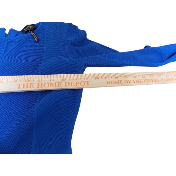 Not‎ For Sale Laundry by Shelli Segal Dress Women Small Blue Ribbed - Picture 5 of 8